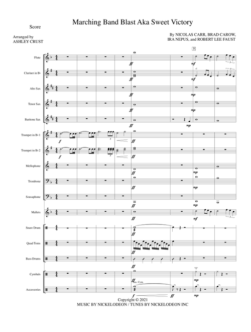 Marching Band Blast Aka Sweet Victory (Arr. Ashley Crust) - Ira Nepus, Robert Lee Faust, Nicolas Carr (Marching Band)