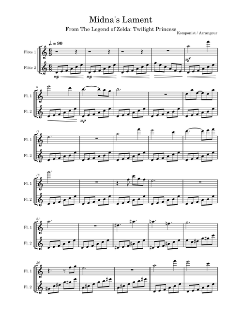 Midna's Lament – Koji Kondo Midna's Lament; Flute Duet