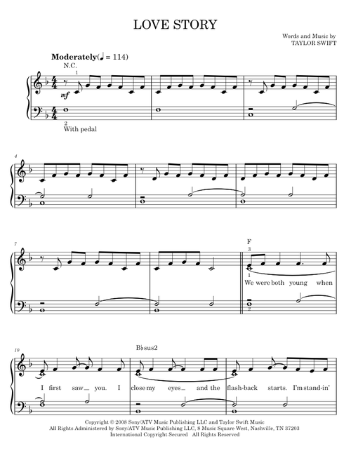 Love story - Taylor Swift (Easy Piano)
