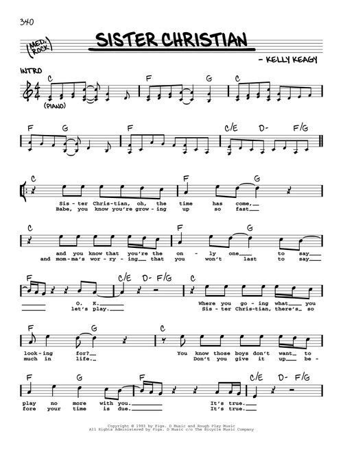 Sister Christian - Night Ranger (Real Book - Melody-Chords-Lyrics)