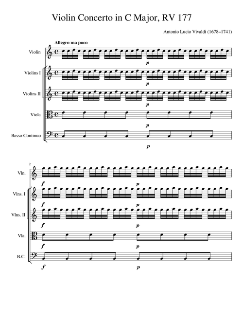 Vivaldi—Violin Concerto in C Major, RV 177