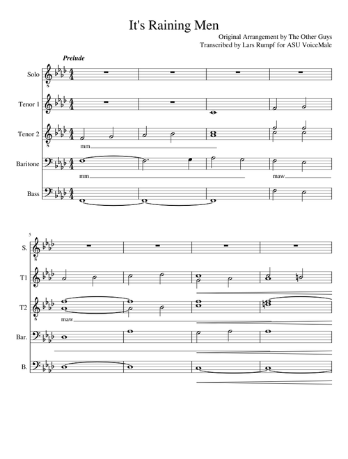 "It's Raining Men" for ASU VoiceMale