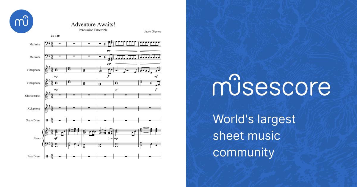 Adventure Awaits -Percussion Ensemble Sheet Music for Piano