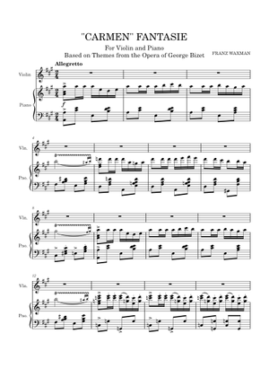 Carmen Fantasie Sheet Music for Piano (Solo) | MuseScore.com
