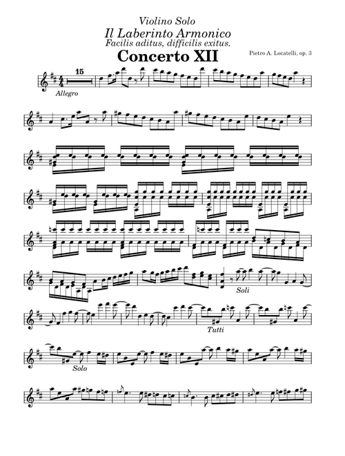 Violin Concerto op. 3 no. 12  "The Harmonic Labyrinth" – Pietro Locatelli