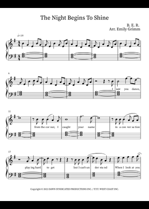 The night begins to shine - B.E.R. Sheet Music for Piano (Solo ...