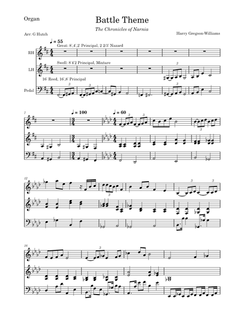 Narnia Battle Theme—Organ Cover