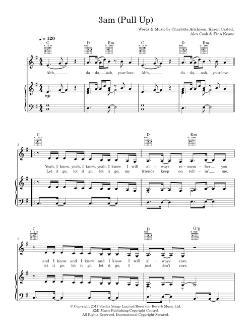 3am (Pull Up) (featuring MO) - Charli XCX, MO (Piano-Vocal-Guitar (Piano Accompaniment))