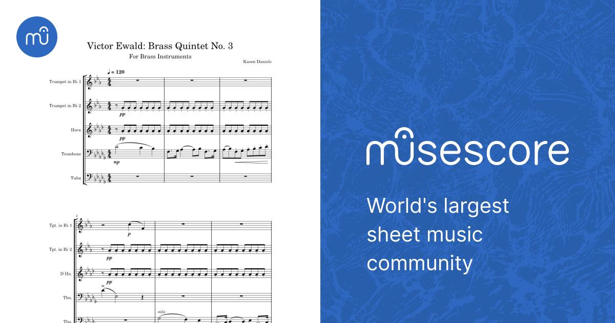 Victor Ewald No. 3 for Brass Quintet Sheet Music for Trombone