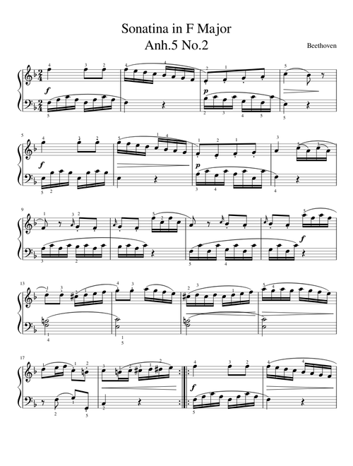 Sonatina in F Major, Anh.5 No.2 Beethoven 
