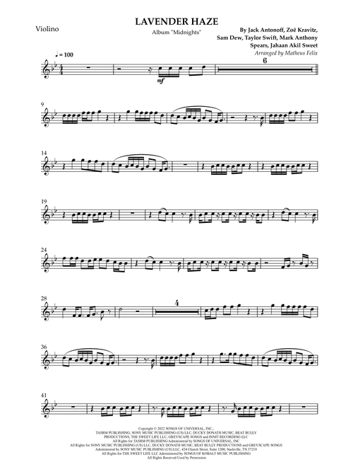 Lavender Haze (Arr. Matheus Felix) - Taylor Swift (Violin Solo)