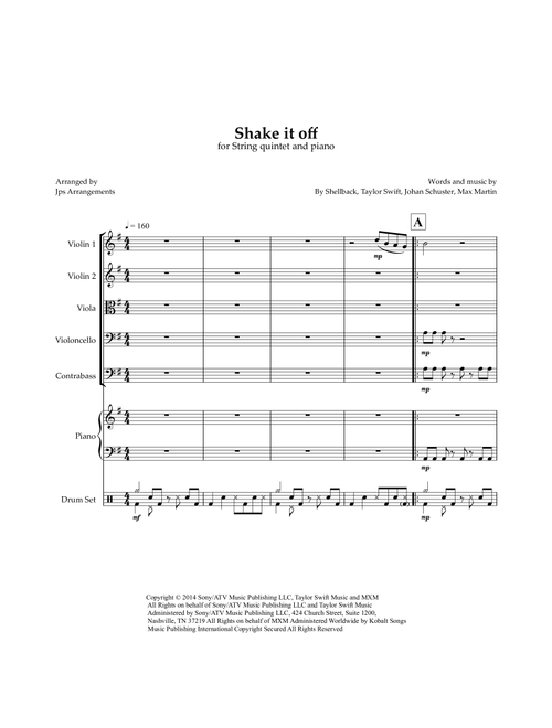 Shake It Off (Arr. Jps Arrangements) - Taylor Swift (String Ensemble)