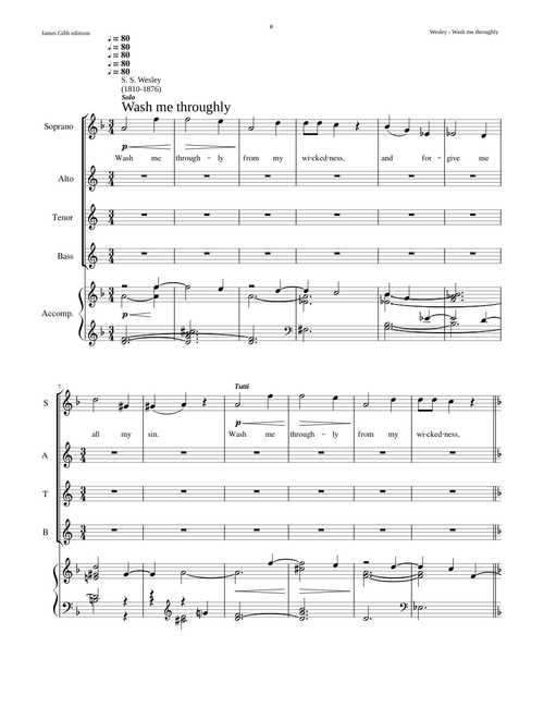 Wash me throughly - Samuel Sebastian Wesley