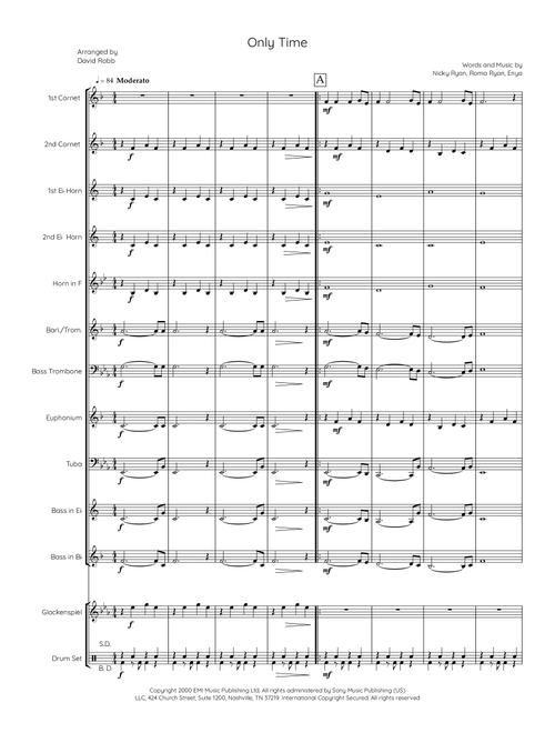 Only Time (Arr. David Robb) - Enya (Brass Band)