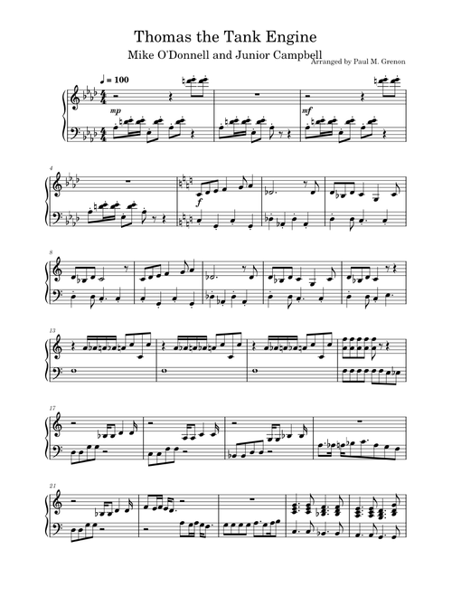 Thomas the Tank Engine for solo piano