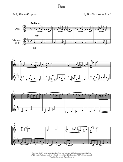 Ben (Arr. Gildson Cerqueira) - Michael Jackson (Instrumental Duet)