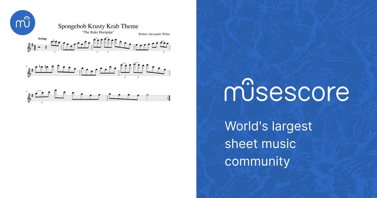 Krusty Krab Theme Song (The Rake Hornpipe) for Flute Sheet music for