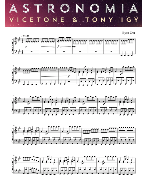 Astronomia (Coffin Dance Meme) (Full Piano Score)