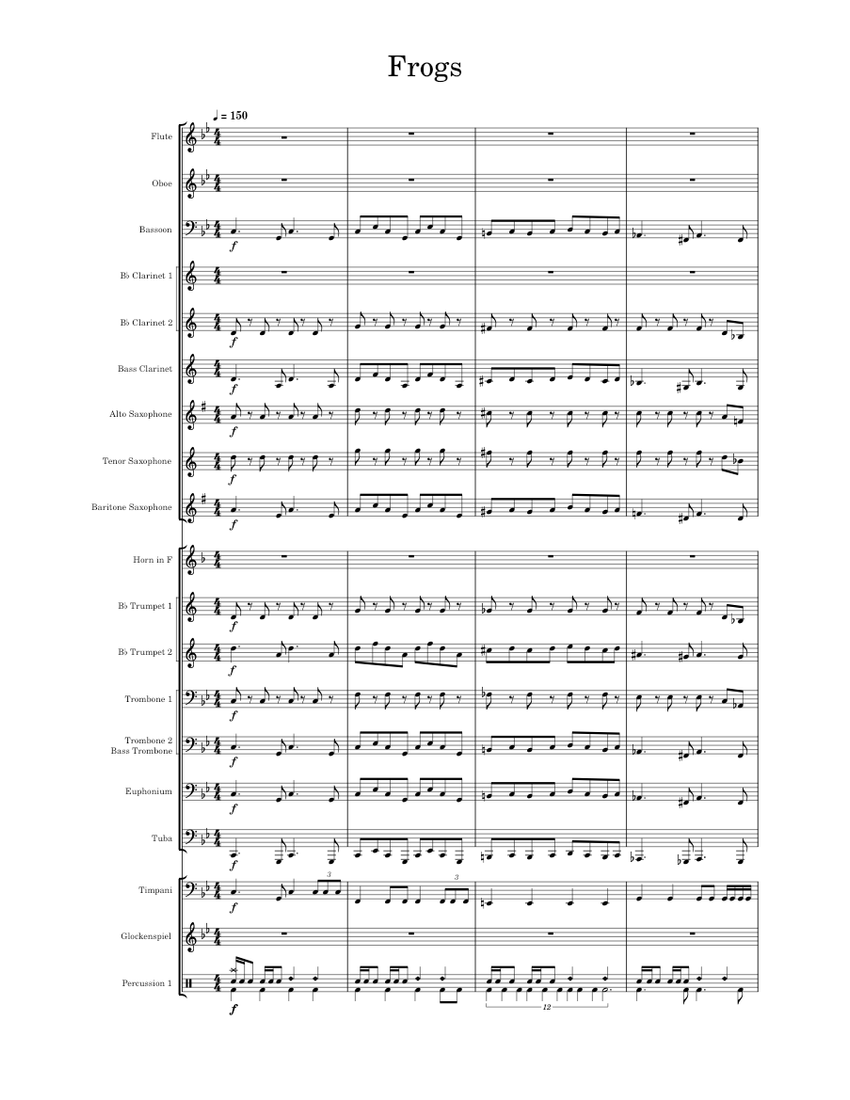 Frogs Sheet Music for Trombone, Euphonium, Tuba, Flute & more ...