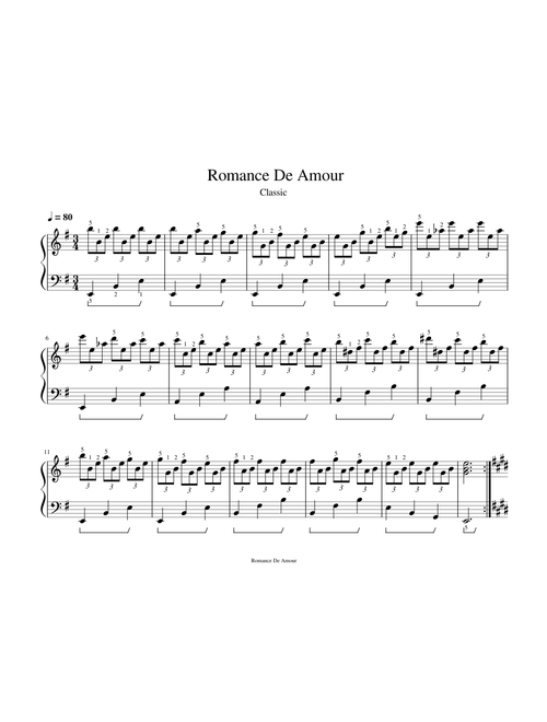 Romance De Amour - Piano