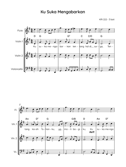 I Love to Tell the Story / 'Ku Suka Mengabarkan (Arr. Angie Wiranata) - Katherine Hankey, WIlliam G Fischer (Small Ensemble)