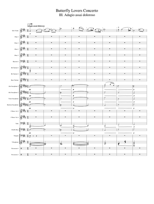 Butterfly Lovers Violin Concerto - (III) Adagio assai doloroso (Arranged for Wind Ensemble)