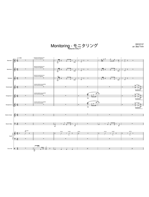 Monitoring (モニタリング) – DECO*27 – Front Ensemble Arrangement