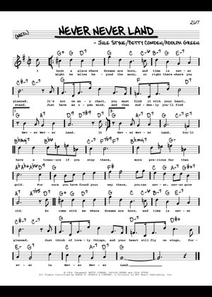 Play Official version of Never Never Land Sheet Music by Betty