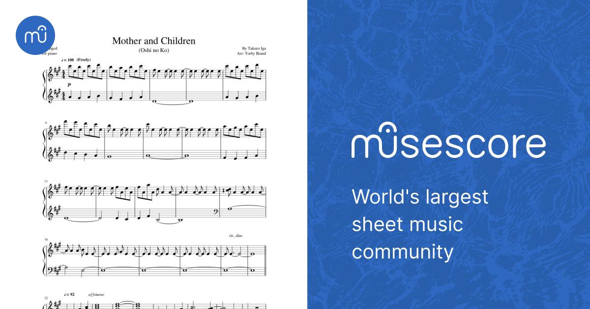 Mother and Children (Oshi no Ko) Sheet music for Piano (Solo