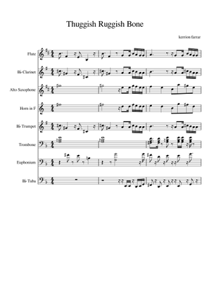 Thuggish Ruggish Bone Sheet Music for Trombone, Flute (Mixed Duet ...
