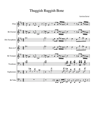 Thuggish Ruggish Bone Clean Topic Thuggish Ruggish Bone Sheet Music for Trombone, Flute (Mixed Duet ...
