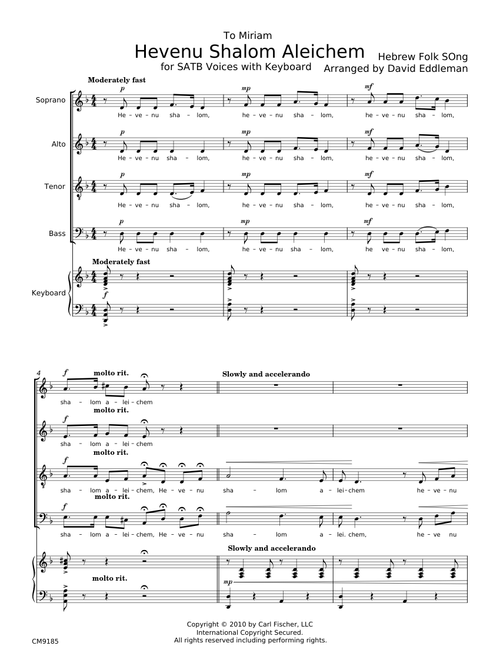 Hevenu shalom aleichem - Misc Traditional
