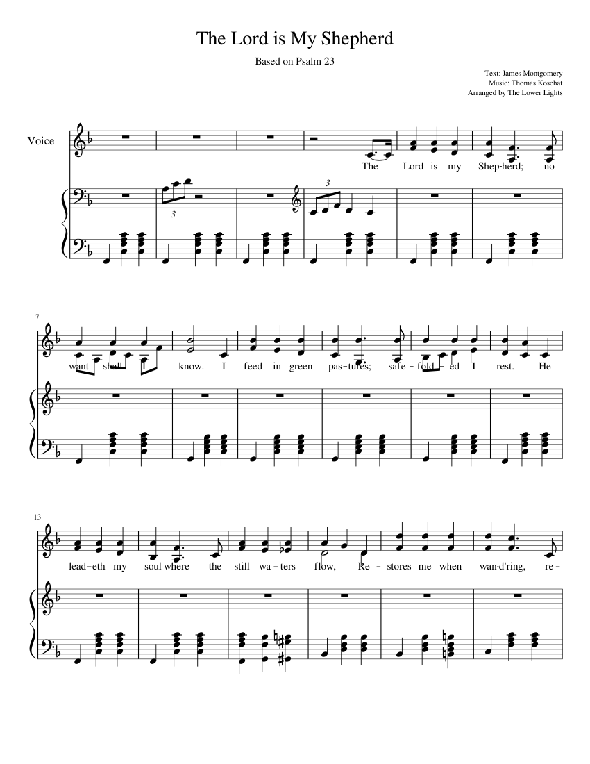 The Lord is My Shepherd Sheet music for Organ, Vocals (Mixed Duet ...