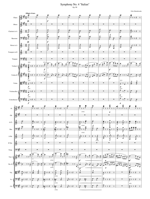 Mendelssohn - Symphony No. 4 "Italian" in A Major, Op. 90, I. Allegro vivace (Excerpt)