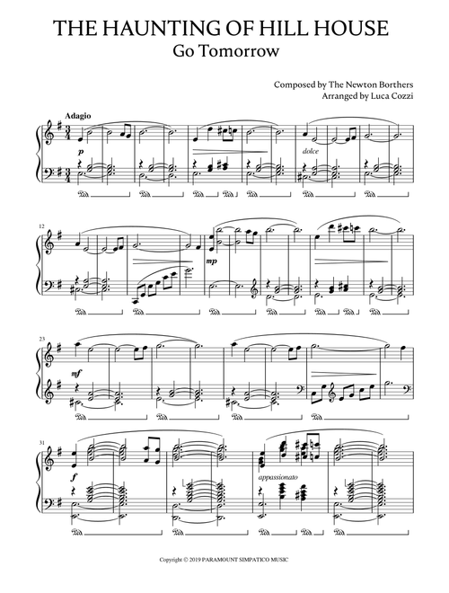 The Haunting Of Hill House (main Title) (Arr. Luca Cozzi) - Taylor N. Stewart, John Grush, Taylor Newton Steward (Piano Solo)