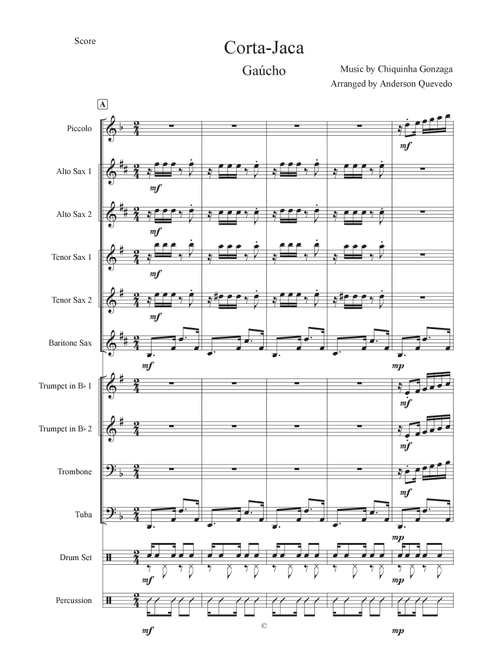 Corta Jaca (Gaúcho) By Chiquinha Gonzaga For Jazz Band (Arr. Anderson Quevedo) (Large Ensemble)