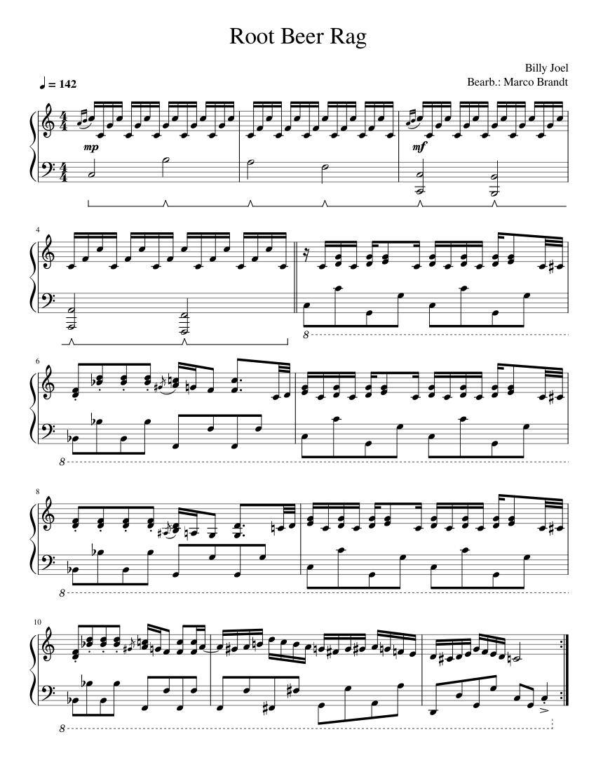 Root Beer Rag Billy Joel Sheet music for Piano (Solo)