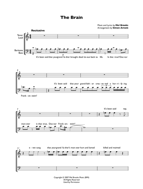 The Brain (Arr. Simon Arnott) - Mel Brooks (Choral, TTBB)