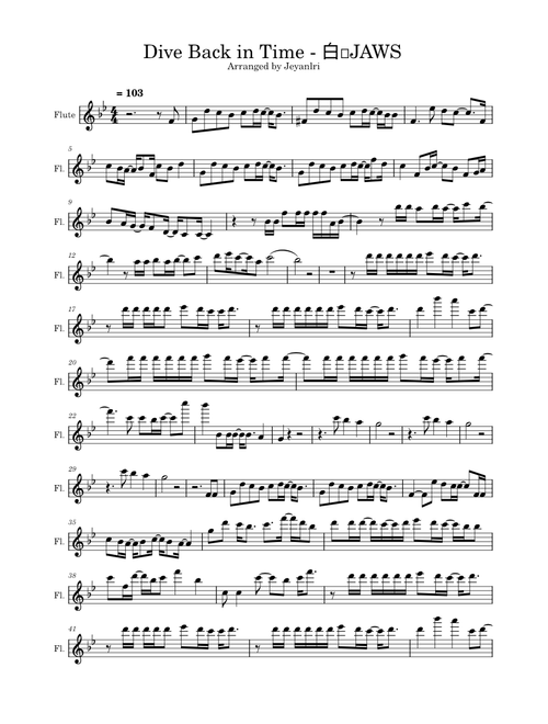 Dive Back In Time – 白鲨JAWS Dive Back in Time - Flute Solo