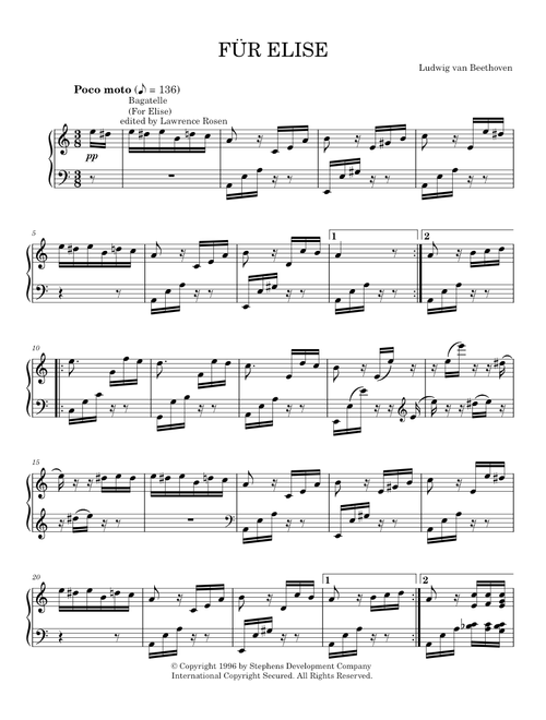 Fur Elise - Ludwig van Beethoven (Piano Solo)