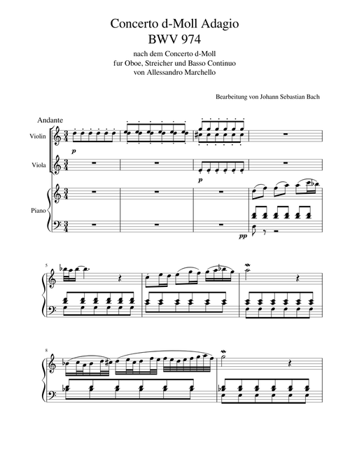Concerto d-Moll Adagio BWV 974