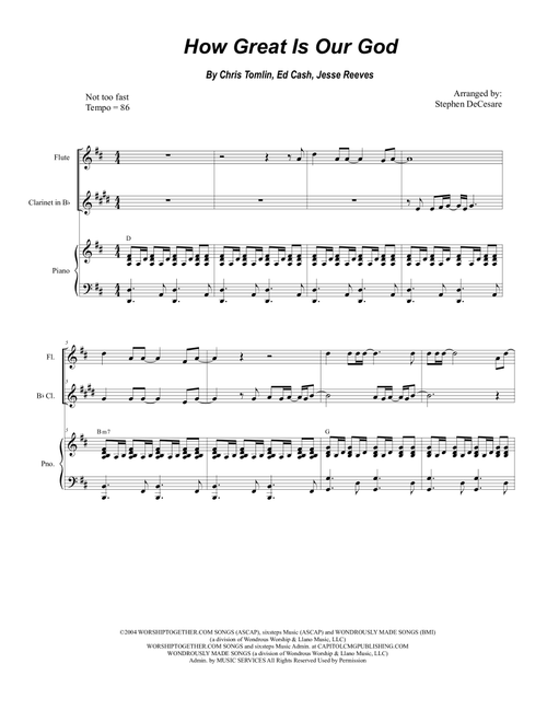 How Great Is Our God (Arr. Stephen DeCesare) - Chris Tomlin (Instrumental Duet and Piano)