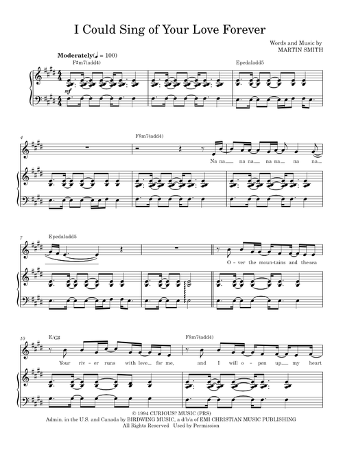 I Could Sing Of Your Love Forever - Delirious?, Passion Band (Piano Vocal)