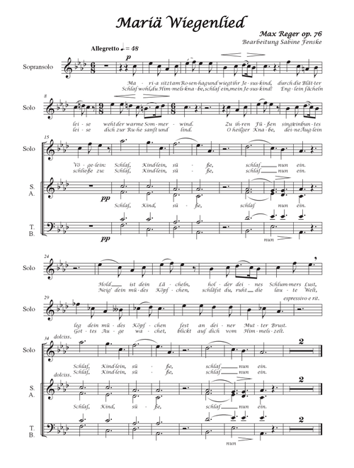 Mariae Wiegenlied (Maria’s Lullabye) (Arr. Sabine Fenske) - Berliner Mozart-Chor, Doerthe Maria Sandmann, Berliner Mozartinum, Sabine Fenske (Choral, SATB)