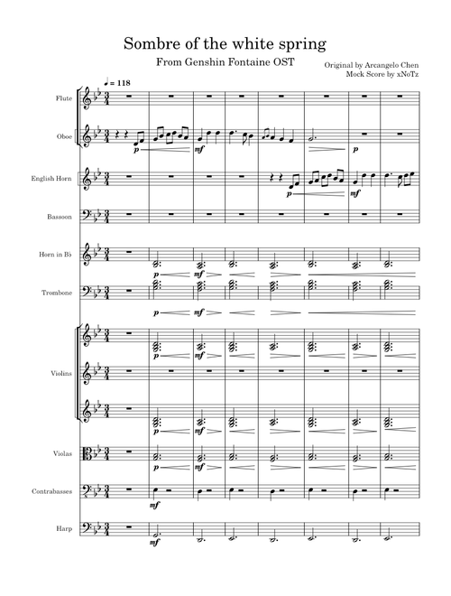 Genshin Fontaine: Sombre of the white spring - Arcangelo Chen