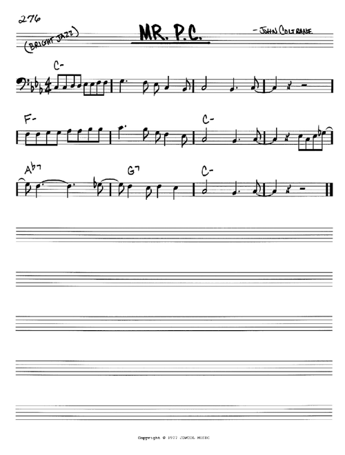 Mr. P.C. - John Coltrane (Real Book - Melody-Chords)