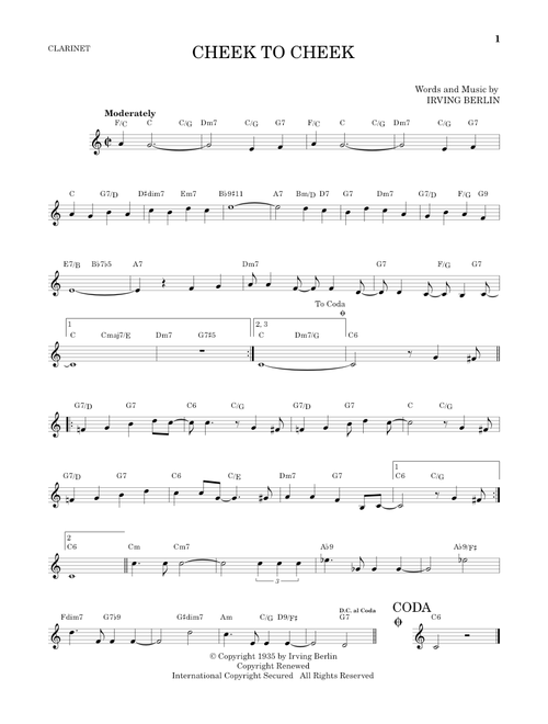 Cheek To Cheek - Fred Astaire (Clarinet Solo)
