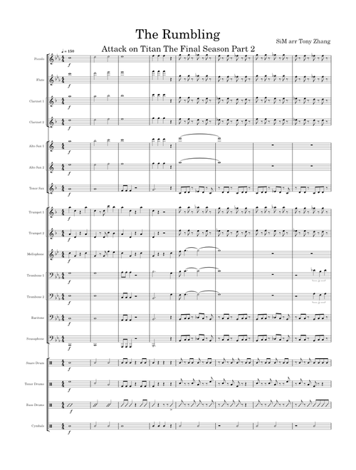 The Rumbling – Sim SiM The Rumbling arranged for marching band