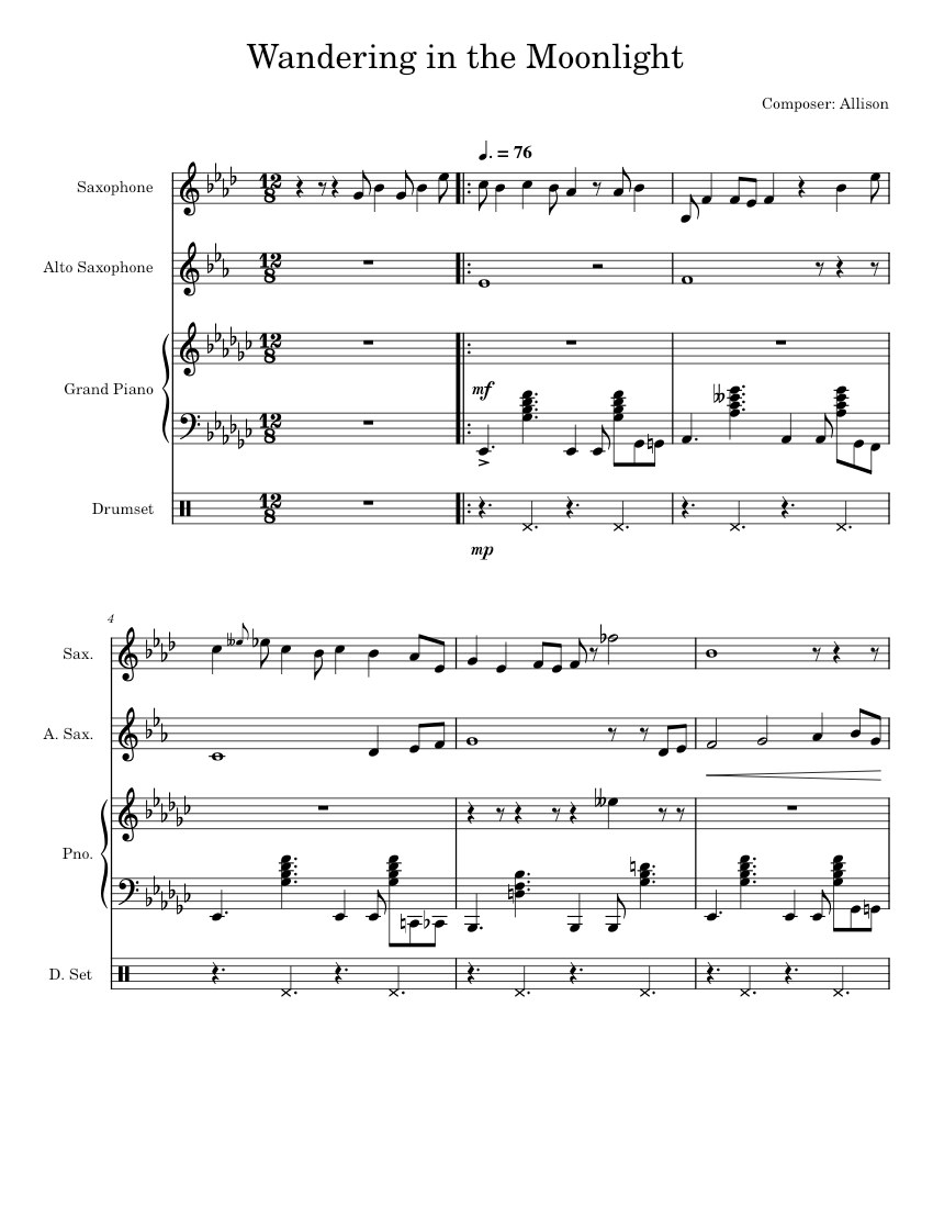 Wandering In The Moonlight Piano Tutorial