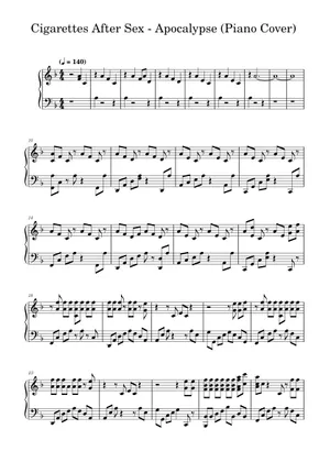 cigarettes after sex apocalypse bpm Apocalypse – Cigarettes After Sex Sheet Music for Piano, Drum group (Piano-Voice) cigarettes after sex apocalypse bpm Apocalypse – Cigarettes After Sex Sheet Music for Piano, Drum group (Piano-Voice)